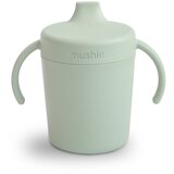 Mushie silikonski lonček z ročaji za učenje pitja sippy cup sage Cene