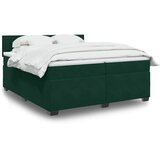  Krevet s oprugama i madracem tamnozeleni 200x200 cm baršunasti | shoptok.hr