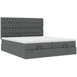 vidaXL Otomanski posteljni okvir z vzmetnicami siv 160x200 cm blago | Shoptok.si