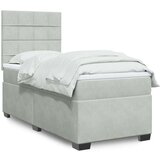 vidaXL Box spring krevet s madracem svjetlosivi 90x190 cm baršunasti | shoptok.hr