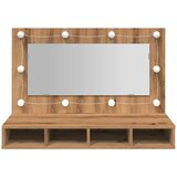 Ormarić s ogledalom i LED zaslonom Artisan hrast 90x31,5x62 cm | shoptok.hr