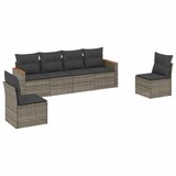  6-dijelni set vrtnih sofa od poliratana s jastucima sivi | shoptok.hr