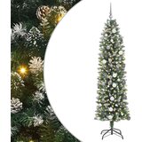 Umjetno vitko božićno drvce s stalakom Zelena i bijela 210 cm | shoptok.hr