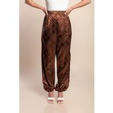 Fenzy Duge Hlače Plus Size Od Imitacije Satena, Smeđe | shoptok.hr