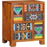 vidaXL Komoda Višebojna 50x35x60 puno drvo bagrem | shoptok.hr