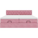  Otomanski posteljni okvir z vzmetnicami roza 160x200cm žamet, (21653320) | Shoptok.si