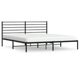  Metalni okvir za krevet s uzglavljem crni 193x203 cm | shoptok.hr