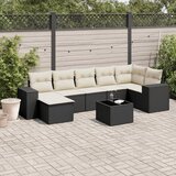  8-dijelni set vrtnih sofa od poliratana s jastucima crni | shoptok.hr