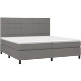  Box spring postelja z vzmetnico LED temno siva 200x200 cm blago, (20761072) | Shoptok.si