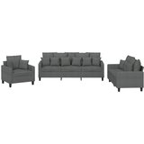 Maison Chic Sedežna garnitura - kavč 3-delna z vzglavniki temno sivo blago, (21729033) | Shoptok.si