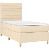  Krevet s oprugama i madracem krem 100 x 200 cm od tkanine | shoptok.hr
