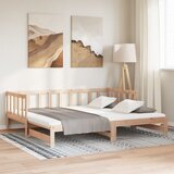  Dnevni ležaj na izvlačenje 2x (80 x 200) cm od masivne borovine | shoptok.hr