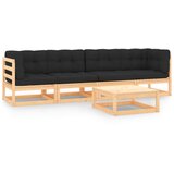 The Living Store Vrtna sedežna garnitura 5-delna z blazinami trdna borovina - Vrtna Sedežna Garnitura, (21473681) | Shoptok.si
