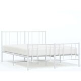 Metalni okvir kreveta uzglavlje i podnožje bijeli 150 x 200 cm | shoptok.hr