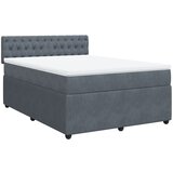 vidaXL Box spring postelja z vzmetnico temno siva 140x200 cm žamet, (21321462) | Shoptok.si