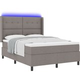 vidaXL Box Spring Postelja z Blazino & LED Taupe 160x200 cm Tkanina, (22048959) Cene