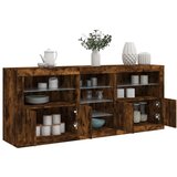 vidaXL Komoda s LED svjetlima boja dimljenog hrasta 181 5x37x67 cm Cijene