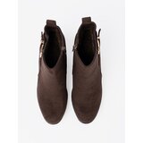 Shelvt Dark brown ankle boots with a decorative buckle | Shoptok.si