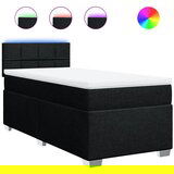 vidaXL Box spring postelja z vzmetnico črn 90x190 cm blago, (21291214) Cene