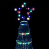 vidaXL Osvetljena novoletna jelka stožec 475 LED barvita 247 cm | Shoptok.si