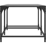  Stolić za kavu s crnom staklenom površinom 98,5x50x40 cm čelik | shoptok.hr