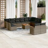  13-dijelni set vrtnih sofa od poliratana s jastucima sivi | shoptok.hr