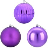  Set božićnih kuglica XXL 3 kom. Lila Ø 25 cm Plastika | shoptok.hr
