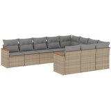  10-dijelni set vrtnih sofa s jastucima bež od poliratana | shoptok.hr