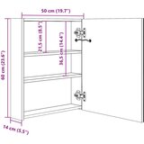vidaXL LED kupaonski ormarić s ogledalom crni 50 x 14 x 60 cm | shoptok.hr