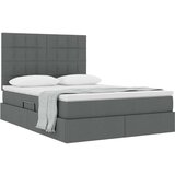  Krevet s od storage Tamno siva 140 x 190 cm Lažna koža | shoptok.hr