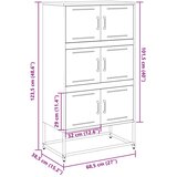vidaXL Komoda bela 68,5x38,5x123,5 cm jeklo | Shoptok.si