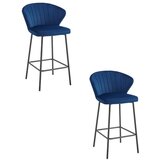 Gatta Barska Stolica od Tamnoplavog Baršuna s Crnim Nogama x 2 Cijene