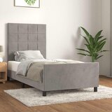  Okvir kreveta bez madraca svjetlosivi 100x200 cm baršunasti | shoptok.hr