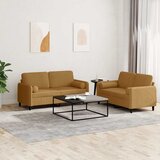  2-dijelni set sofa s jastucima smeđi baršunasti | shoptok.hr