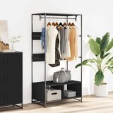 vidaXL Garderobna omara črna 90x50x180 cm inženirski les | Shoptok.si