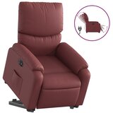 Maison Chic Električni naslanjač - Relax naslanjač s funkcijo vstajanja vin. rdeče um. usnje, (22061637) | Shoptok.si