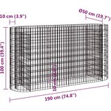  Gabionska povišena gredica od pocinčanog željeza 190x50x100 cm | Eponuda.ba