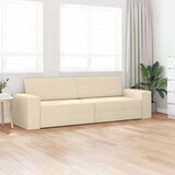 vidaXL Floor Kavč Postelja 2-v-1 Krem 245x150x60.5 cm Tkanina | Shoptok.si