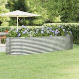 vidaXL Visoka greda iz prašno premazanega jekla 322x100x68 cm srebrna Cene