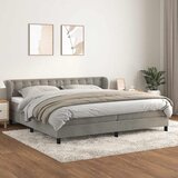  s oprugama i madracem svjetlosivi 200x200 cm baršunasti | shoptok.hr