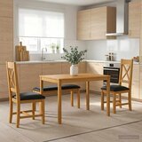  Blagovaonski set 4 kom. Crna Čvrsto Hrastovo Drvo | shoptok.hr