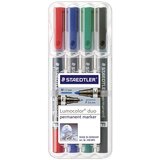 Staedtler Flomastri Lumocolor Permanent Duo 348 WP4, okrogla konica, 4 kosi Cene