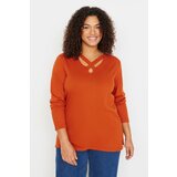 Trendyol Curve Plus Size Sweater - Orange - Regular Cene