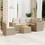  6-dijelni set vrtnih sofa s jastucima bež od poliratana | shoptok.hr