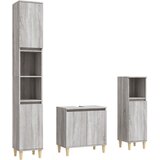 The Living Store Kopalniško pohištvo 3 kosi siva sonoma inženirski les - Komplet Kopalniškega Pohištva, (21503960) | Shoptok.si
