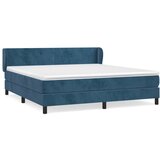 The Living Store Box spring postelja z vzmetnico temno modra 160x200 cm žamet - Box Spring Postelja, (21488566) | Shoptok.si