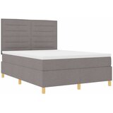  LED Box Spring Krevet Sivo-smeđa 140 x 190 cm tkanina | shoptok.hr