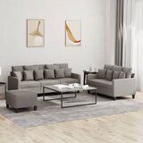  The Living Store Sedežna garnitura z blazinami 3-delna taupe blago - Sedežna Garnitura, (21457501) | Shoptok.si