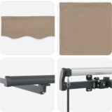 vidaXL ročna retraktibilna tenda z LED Bež 350x250 cm, nadomestno platno za tenda 3.5x2.5 m Bež | Shoptok.si