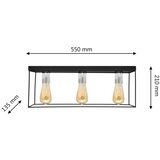  plafonsko svetlo finn 3xE27/15W/230V crna/hrom | Eponuda.com